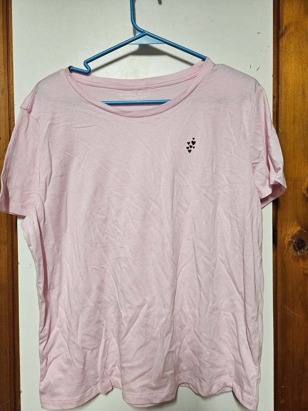 (495) Victoria's Secret Pink Heart T-Shirt Size L